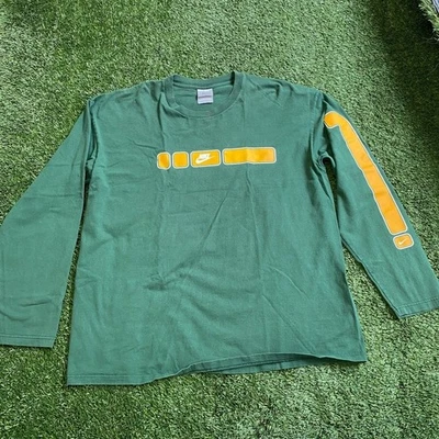 Nike Vintage 1990’s Green and Gold Long Sleeve Shirt, Vermont Oregon Size XL - Image 1 of 4
