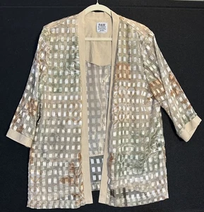 Camicia R&M Richard's Sheer Gold Geo Over L-XL - Foto 1 di 6
