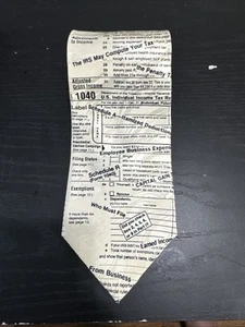 Vintage Museum Artifacts Accounting Taxes All Silk Men’s Tie - New Old Stock - Picture 1 of 3
