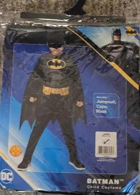 Rubies DC WB Batman Child Halloween Costume 3 Pieces Set Black Size Large(12-14) - Image 1 of 3