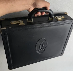 Vintage Cartier Etui Aktentasche schwarz !!️ Zustand prüfen restaurierungsbedürftig  - Bild 1 von 24