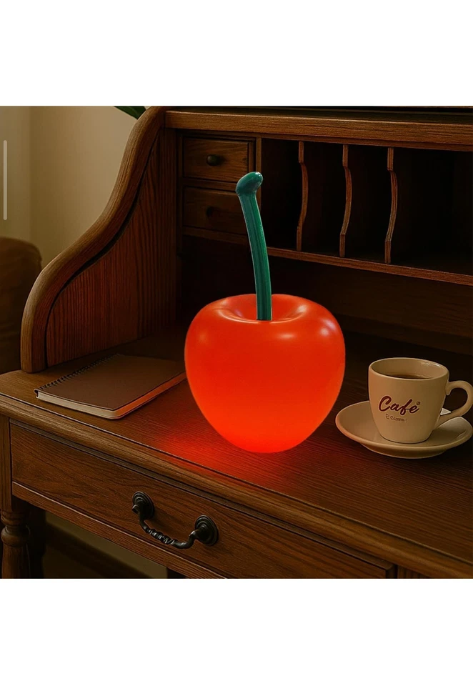 Lámpara de mesa roja única con luz LED para dormitorio mesita de noche sala de estar Foto 1 de 4