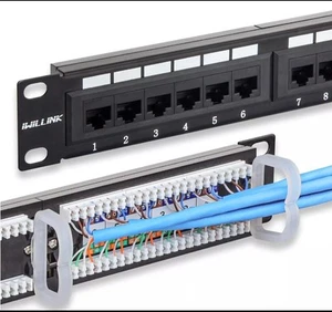 iwillink 24-Port Cat6 Patch Panel, 10Gbps RJ45 Keystone Network Panel for Rack - Picture 1 of 5
