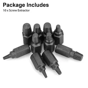 10Pcs/Set Hex Shank Damaged Screw Extractor Kit Easy Removal of Broken Bolt Stud - Picture 1 of 8
