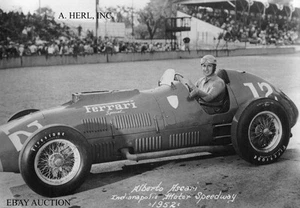 Ferrari 375 Special & Ascari – F1 Indy 500 Indianapolis - 1952 photo photograph - Picture 1 of 1