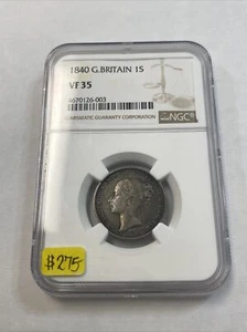 1840 Great Britain 1 Shilling NGC VF35 - Picture 1 of 8