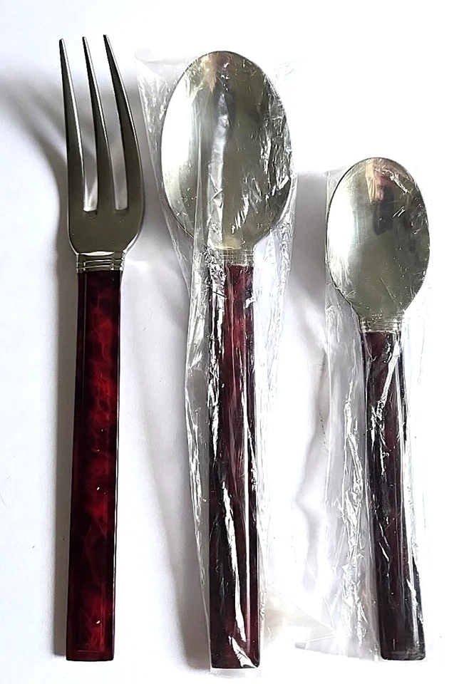 Mikasa Cubiertos Acero Inoxidable 18/8 Borgoña Mármol Cuchara Tenedor Lote Japón Nuevo Foto 1 de 3