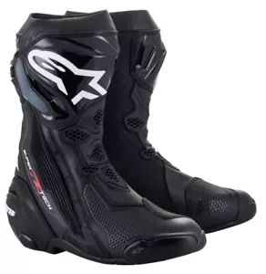 Alpinestars Supertech R Men's Racing Boots Moto Pista Corsa GP Black - Picture 1 of 2