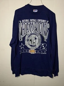 Vintage Dallas Cowboys NFC Champions Long Sleeve Hanes Large Super Bowl 1996 - Picture 1 of 7