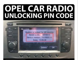 ✅ Opel Radio Unlock Code Touch and Connect ✅ 100% GUARANTEE✅ Fast Service ✅ - Picture 1 of 5