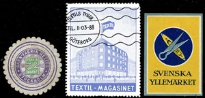 Sweden Poster Stamps - Textiles-related - 3 Different - Picture 1 of 1