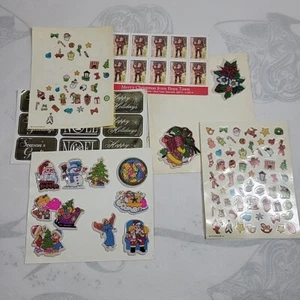 1980s Vintage Hallmark & Other Holiday Christmas Stickers Puffy Mixed More READ - Picture 1 of 9