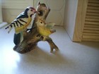 Woodpeckers on a branch vintage ceramic marked "34 K2 Woodpecker"