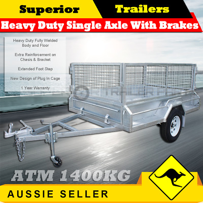7x5 Heavy Duty Single Axle Box Trailers W/ Brakes Include 600 Mm Cage BOXTRAILER • 2,399$