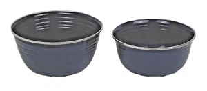 FIESTA Cobalt Nesting Bowls ENAMEL WARE 2 Bowls (2 & 3 QT) 1998 Metro Marketing - Picture 1 of 7