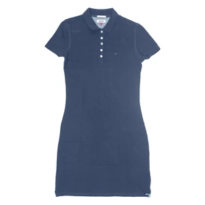 TOMMY HILFIGER Polo T-Shirt Dress Blue Short Sleeve Knee Length Womens UK 8 - Picture 1 of 6