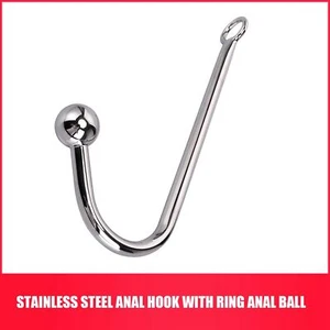 Stainless Steel Ball Butt Plug Anal Hook Metal Slave Bondage Sex Toys Women MeGK - Picture 1 of 9