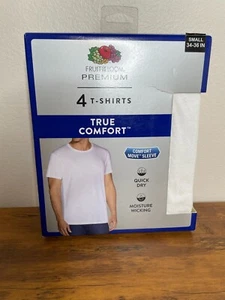 Fruit Of The Loom Men's True Comfort T-Shirts Size Small 32-36 4-Pack White NEW - Picture 1 of 6