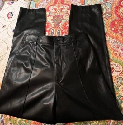 Pantalones de cuero negro sintético ZARA. Mujer’s XL Foto 1 de 4