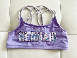 Girls Justice Swim Top Purple Mermaid Size 12 - Picture 1 of 5
