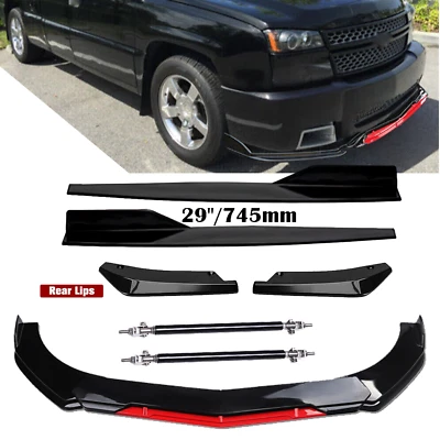Front Rear Bumper Lip Spoiler Splitter Gloss Black For Chevrolet Silverado 1500 - Image 1 of 4