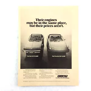Fiat X1/9 Porsche 914 Oldtimer 70er Jahre Printwerbung Motoren können an gleicher Stelle sein - Bild 1 von 1