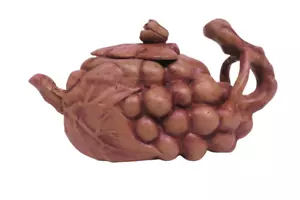 Tetera china Yixing Zisha con raíces de uvas y hojas - Imagen 1 de 10