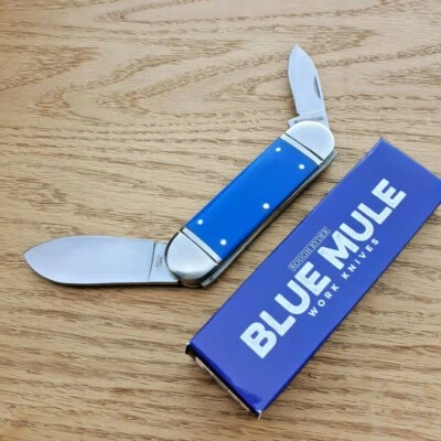 Rough Ryder Sunfish Pocket Knife Satin Finish Stainless Blades Blue G10 Handle - Image 1 of 4