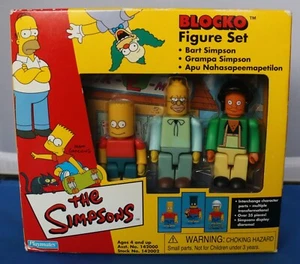 The Simpsons BLOCKO Figurenset: Bart, Apu & Grampa Simpson Playmates Spielzeug Neu in OVP - Bild 1 von 6