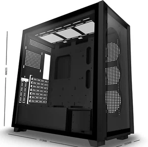 Amanson PC Case- Mid Tower Gaming E-ATX Computer Case Full View ( NO Screws) - Picture 1 of 15