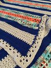 Handmade Crocheted Afghan BLANKET, RED HEART Soft Yarn 74" L x 60" W. Not a Kit.