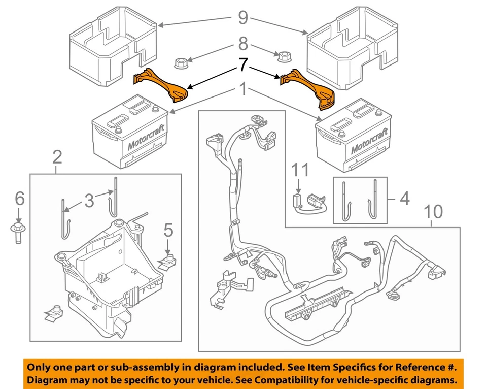 FORD OEM 11-24 F-250 Super Duty Electrical Battery-Hold Down Clamp AL3Z10718A - Image 1 of 2