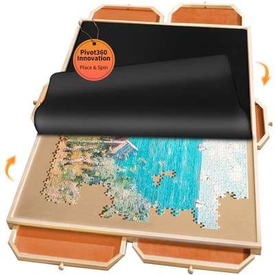 2000 Piece Jigsaw Puzzle Table, 41 x 30, Drawers  Felt Trays for Organizing - Image 1 of 4