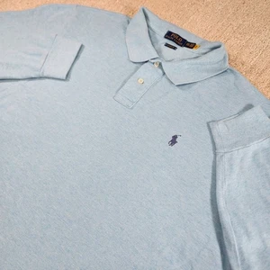 Camisa Polo Ralph Lauren Hombre XXL Manga Larga Polo Azul Tejido Calce Clásico Algodón - Imagen 1 de 10