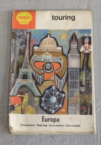 Vintage 1966 Shell Touring Road Map Europa Europe - Picture 1 of 16