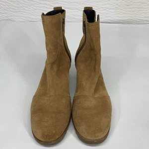 Sorel Cate wasserdichte Wildleder-Bootie mit Blockabsatz/seitlichem Reißverschluss Größe 9,5 camelbraun - Bild 1 von 9