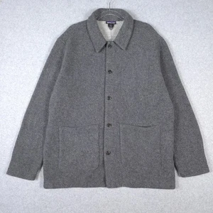 Patagonia Jacket Mens Extra Large Gray Wool Blend Woolie Chore Coat Fleece - Picture 1 of 9
