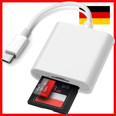 Loydia USB-C Kartenleser: 2-in-1 Adapter für SDHC/SDXC - Plug & Play und tragbar - Bild 1 von 4