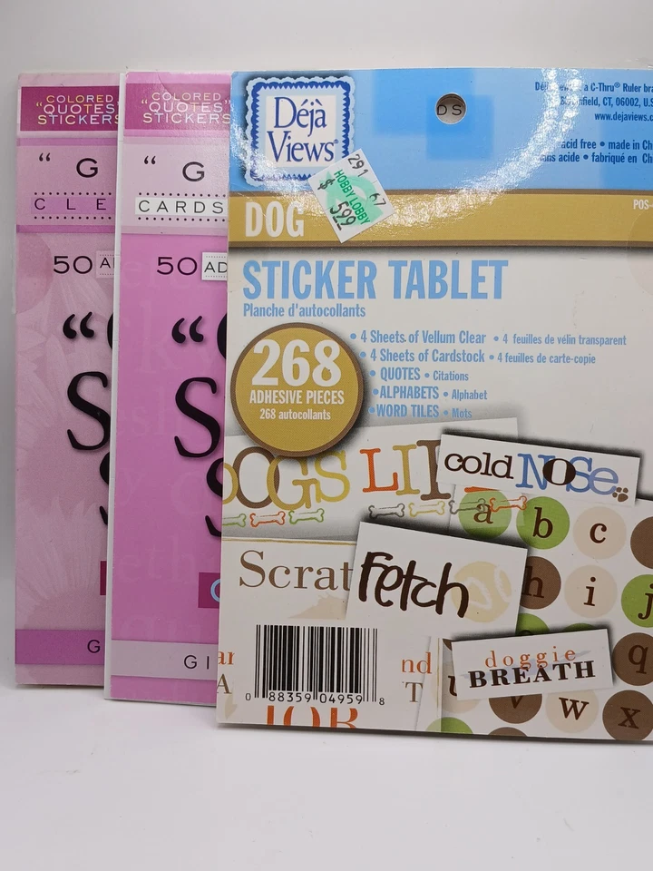 Pegatinas para manualidades álbumes de recortes cotización pegatina pila niñas y mascotas perros Foto 1 de 3