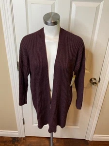 Eileen Fisher lila gerippte 100% Kaschmir Strickjacke, Größe XXS - Bild 1 von 5