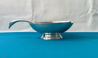 Saucière CHRISTOFLE modèle CYGNE par CHRISTIAN FJERDINGSTAD métal argenté table - Photo 1/4