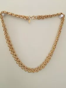 Erwin Pearl Signed Gold Plated Chain Statement Necklace 23"L - Picture 1 of 6