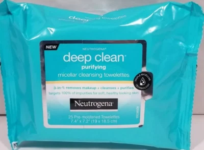 Neutrogena Limpieza Profunda Purificante Desmaquillante Toallitas Limpiadoras Toallitas 25 CT Foto 1 de 2