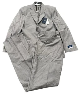 NEW Hart Schaffner Marx New York Neat Regular Fit Suit Gray Jacket 46 Pants 40 - Picture 1 of 6