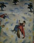 Vtg  Harry Potter Twin Flat Bed Sheet Quidditch Wizard Broom And Chamber Fitted