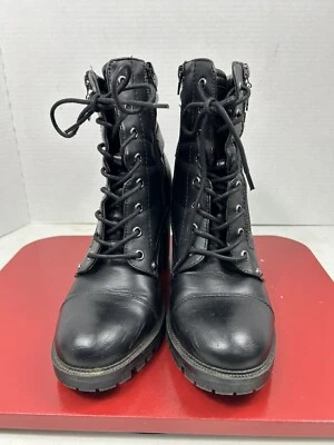GBG Guess Los Angeles Y2K Gruesas Grava 2 Negras Botas de Combate Cremallera Para Mujer 10M Foto 1 de 4