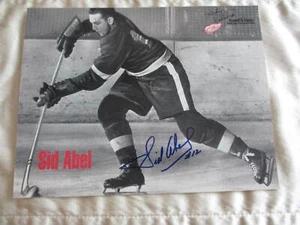 Inserto de programa autografiado de la corte Sid Abel #12 Detroit Red Wings - Imagen 1 de 3