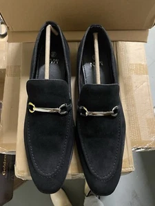 MENS GENUINE SUEDE LEATHER MOCCASIN SLIPPERS LOAFERS WARM LINED SHOES SIZE UK10 - Picture 1 of 12