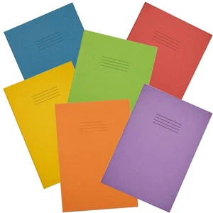 RHINO A4 Exercise Books, 32-Page / 8mm Lined with Margin, 6 Colours, 10-Pack - Picture 1 of 28