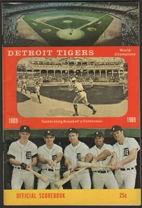 1969 DETROIT TIGERS OFFICIAL SCOREBOOK PROGRAM - Picture 1 of 1
